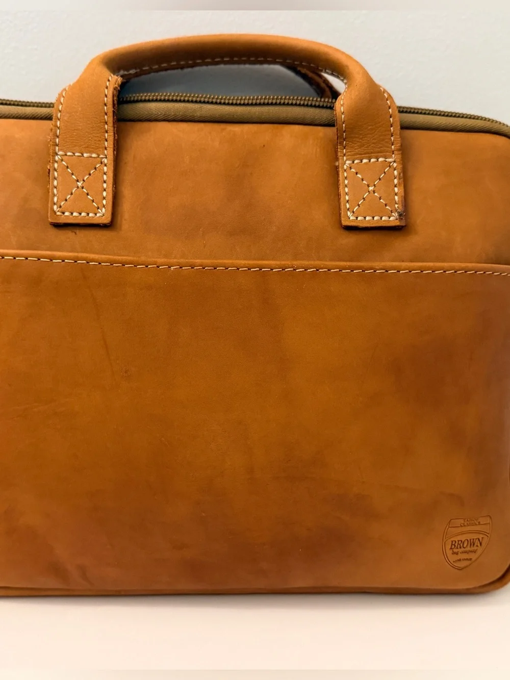 Vintage Tahoe Classics Brown Bag Company Cognac Leather Padded Laptop Bag